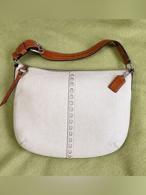 Coach Soho Pebbled Leather Hobo Shoulder Bag Ivory F13108 Y2K